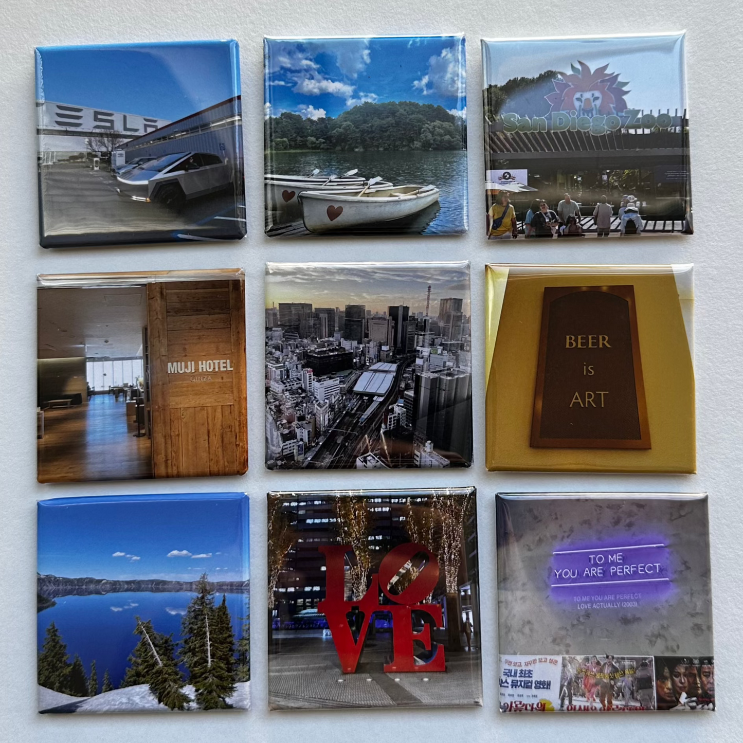 Square magnets (set of 9)